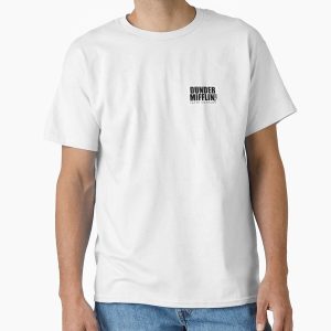 Everyday Select The Office Dundler Mifflin Paper Company Logo Black on White Classic T-Shirt - Gift for family