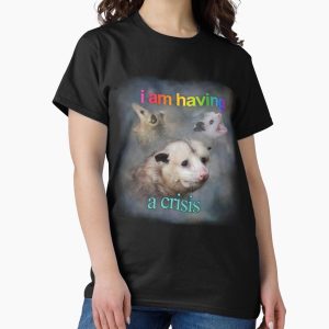 Everyday Select I am having a crisis possum word art Classic T-Shirt - Gift for friend