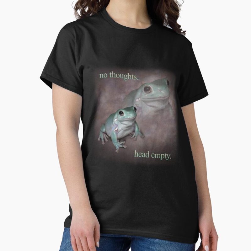 Everyday Select no thoughts head empty frog retro word art meme Classic T-Shirt - Gift for family