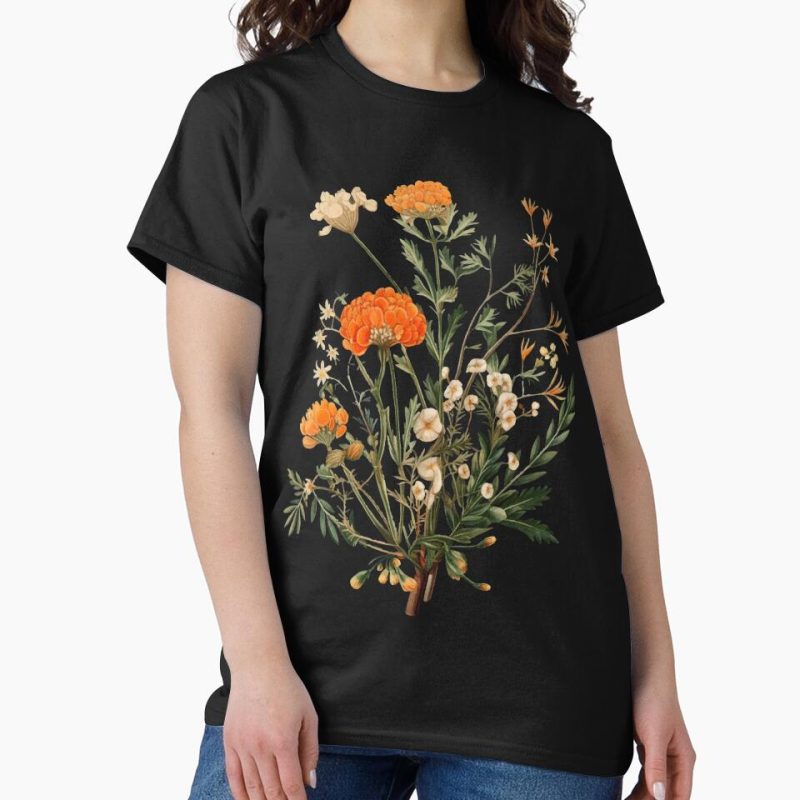 Everyday Select Vintage orange wildflowers Classic T-Shirt - Gift for friend