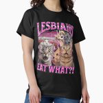 Everyday Select Lesbians Eat What?! Funny Cat Gay Pride LGBTQ Pun Classic T-Shirt - Gift for family