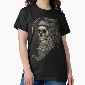 Everyday Select Viking Vintage Skull Beard with Headphone  Classic T-Shirt - Gift for friend