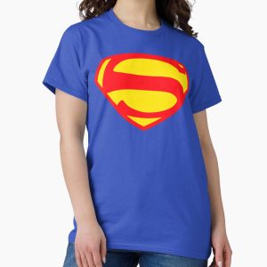 Everyday Select George Reeves Large Vintage Classic Superhero Shield Logo Classic T-Shirt - Gift for friend