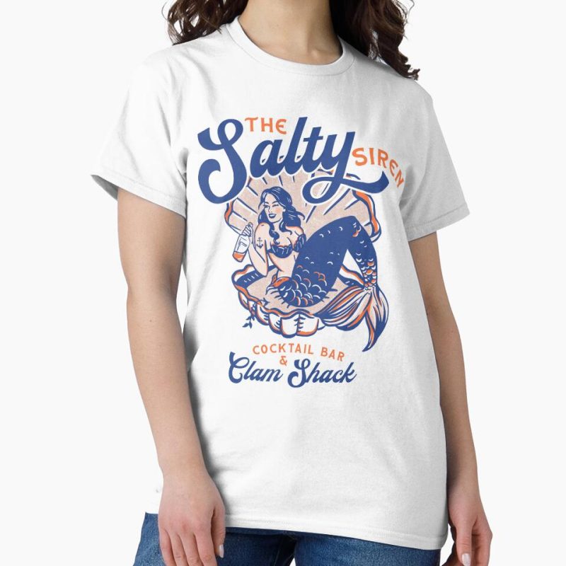 Everyday Select The Salty Siren Cocktail Bar & Clam Shack. Cute Retro Mermaid Travel Art Classic T-Shirt - Gift for friend