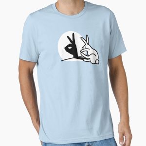 Everyday Select Funny Rabbit hand shadow puppets humor pop art Essential T-Shirt - Gift for friend