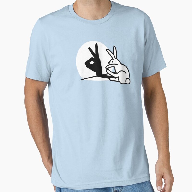 Everyday Select Funny Rabbit hand shadow puppets humor pop art Essential T-Shirt - Gift for friend