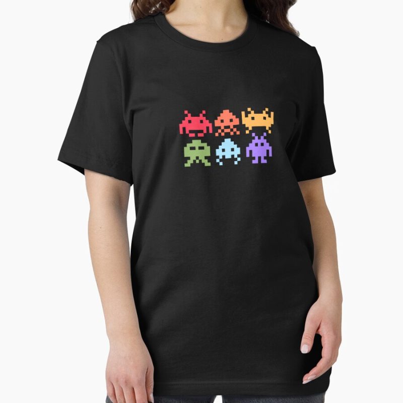 Everyday Select Space Invaders Pixel Art Rainbow Aliens Essential T-Shirt - Gift for friend