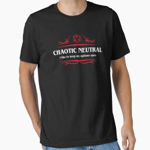 Everyday Select Chaotic Neutral Quote Tabletop RPG Addict Essential T-Shirt - Gift For Family