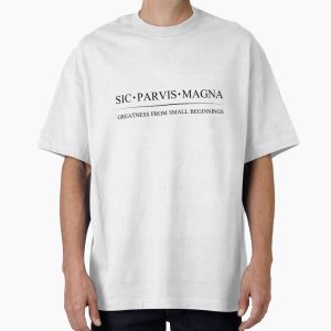 Everyday Select Sic Parvis Magna w/ translation - Black Oversized T-Shirt - Gift For Family